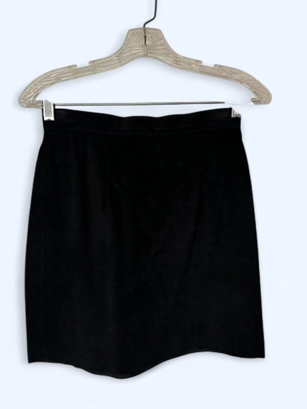 American Apparel Black Suede Leather Pencil Skirt S